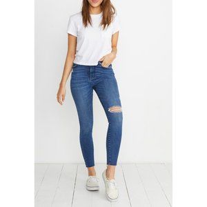 Marine Layer High Rise Skinny Distressed Jean's Medium Wash NWT